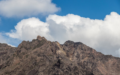 Detail View on Crater of erupted Vulcan Sakurajima. Taken from the Yunohiro View Place (Lookout). Located in Kagoshima, Kyushu, South of Japan.