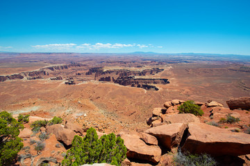 Aerial view of canyon and White Rim from the Grand View Point in Canyonlands National Park, Moab, Utah, USA.