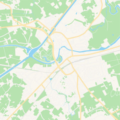 Fototapeta na wymiar Deinze, Belgium printable map