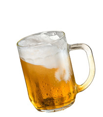 Glass of beer isolated on the white background