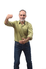 Fototapeta premium man hugging on white background