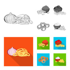 Vector design of taste and seasonin symbol. Set of taste and organic   stock symbol for web.