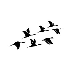 goose flying silhouette vector art