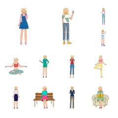 Fototapeta premium Vector illustration of woman and body sign. Collection of woman and style stock vector illustration.