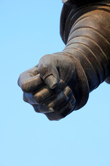 Chinese gods fist sculpture