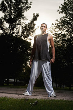 AJ Walker (18 years old) poses for a portrait on the basketball court at Barstow Park in Vermillion, South Dakota on June 18, 2009.
