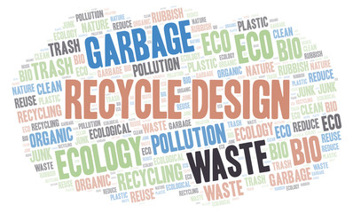 Fototapeta premium Recycle Design word cloud.