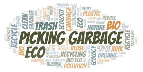 Picking Garbage word cloud.