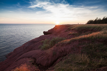 The sunset on atlantic ocean