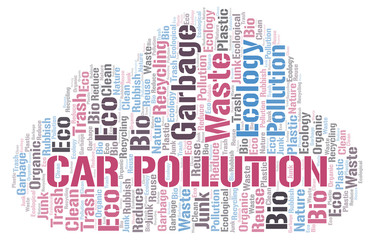 Obraz premium Car Pollution word cloud.