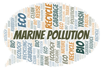 Fototapeta premium Marine Pollution word cloud.