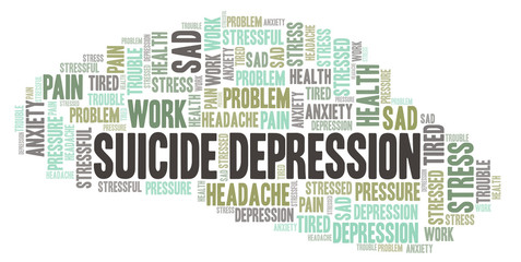 Suicide Depression word cloud.