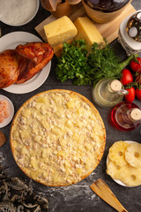 Chicken and shrimp pizza