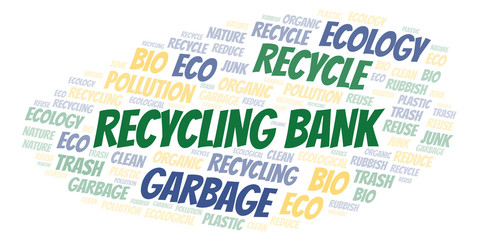 Obraz premium Recycling Bank word cloud.