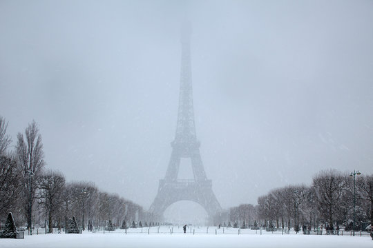 Eiffel Tower in Snow