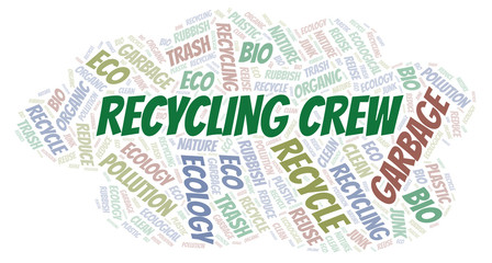 Fototapeta premium Recycling Crew word cloud.