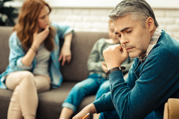 Serious thoughtful man thinking about his patients