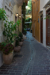 Fototapeta na wymiar Chania old street of Crete island, Greece