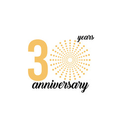 30 Year Anniversary Firework Vector Template Design Illustration
