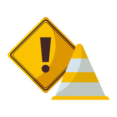 cone with signaling alert isolated icon