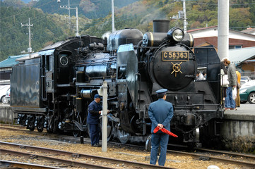 Naklejka premium 機関車