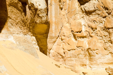 high rocky mountains in the desert in Egypt Dahab South Sinai