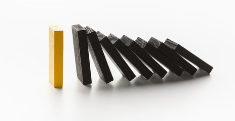 Domino effect stopped by one strong piece