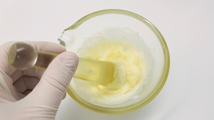 Ointment prescription in the pharmacy laboratory