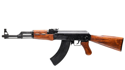Assault rifle isolated on white. AK-47