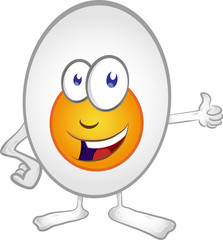 Obraz premium Happy Egg Cartoon Mascot Character . Vector Illustration Isolated On White Background