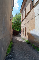 Narrow passage between old houses