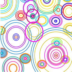 Colorful hoops on white background   