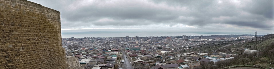 Fototapeta premium Southern Derbent from hill panorama