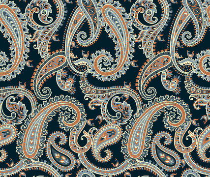 seamless paisley pattern with background