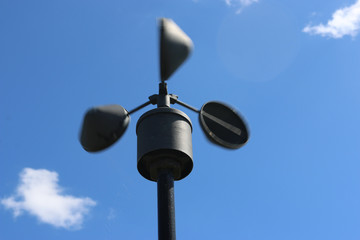 Moving anemometer on pole