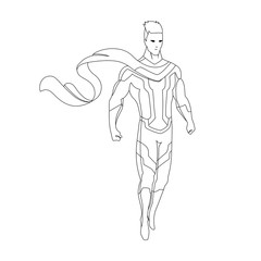 Superhero for coloring book isolated. Comic book vector illustration.