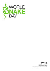 Sign silhouette snake. Isolated symbol icon snake.World snake day. Isolated symbol or icon snake on white background. Abstract sign snake. Vector illustration