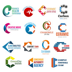 Naklejka premium Corporate identity business icons, letter c