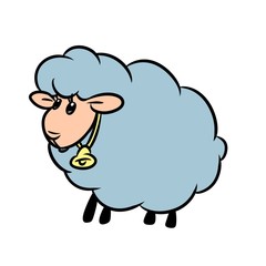Lamb cartoon animal character illustration isolated image 
