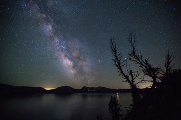 Milky Way Galaxy over Crater Lake National Park, Oregon, USA
