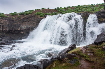 Waterfall on a cold day, Iceland