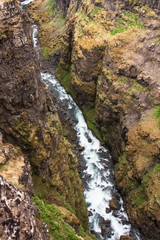 Top view of the Botnsa river - Glymur, Iceland
