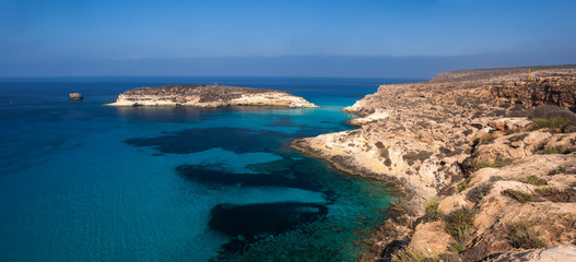 View of the Rabbits Beach or Conigli island, Lampedusa