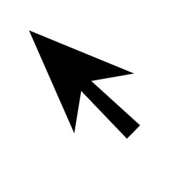 Cursor arrow silhouette on a white background.