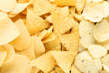 Background of potato chips