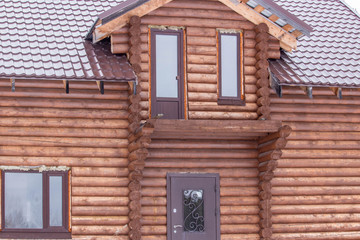 New wooden log house