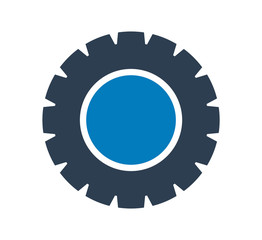 Settings Icon with Gear Symbol. Flat style vector EPS.