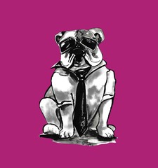 Dog. Ink illustration 