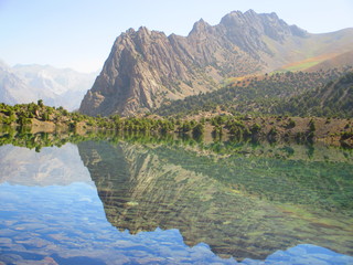 mountain landscape with reflection in the lake