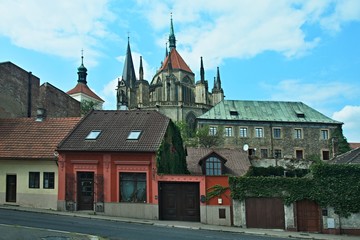 Fototapeta na wymiar Czech Republic-view on the church in town Kolin